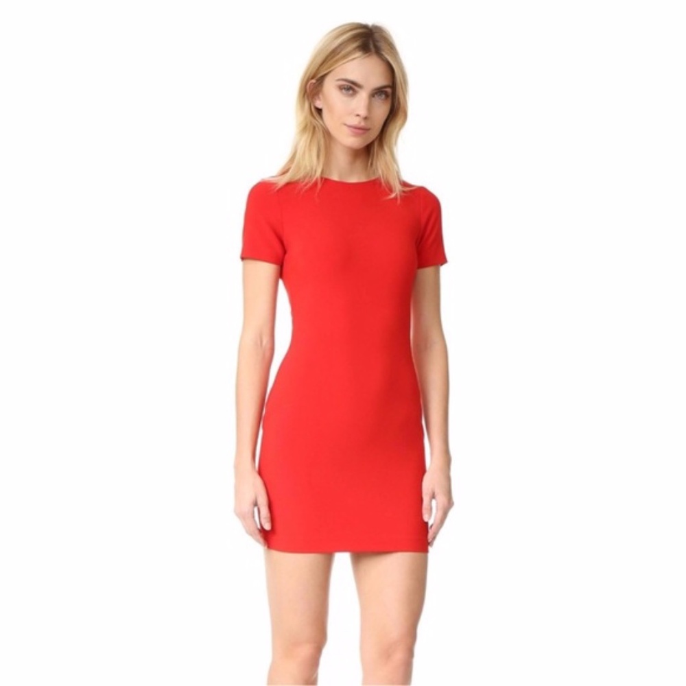 Revolve Likely Scarlett Manhattan Dress 6 Mini Red Short Sleeve